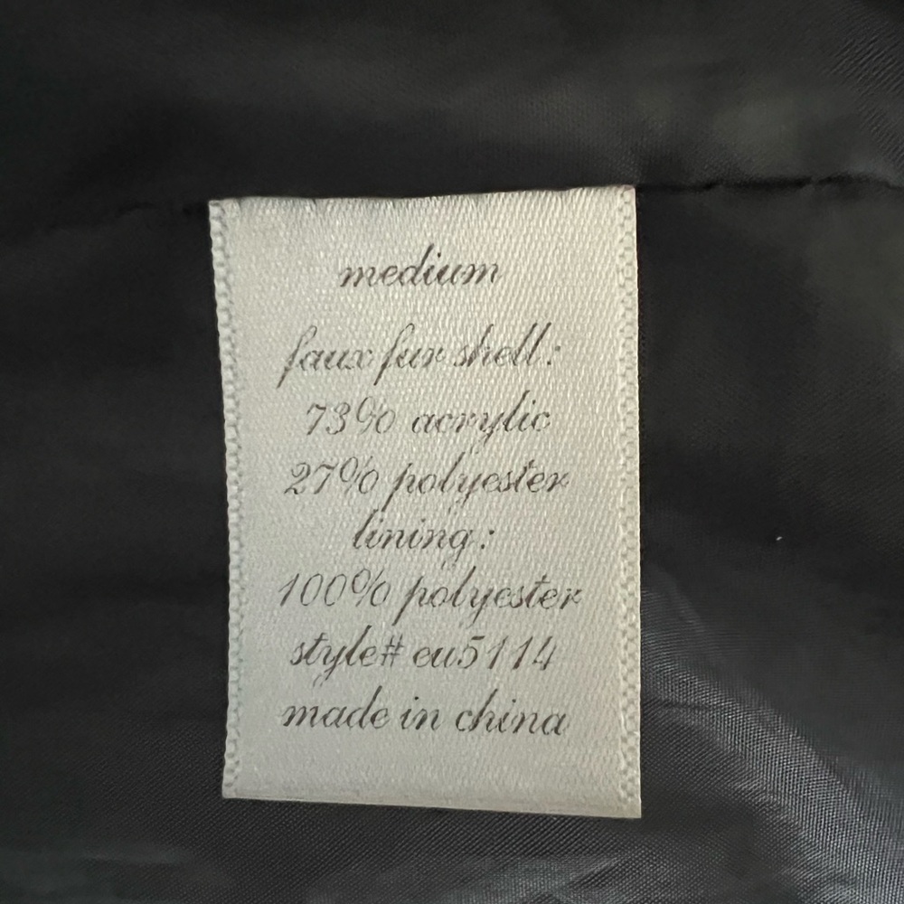 Miami Women’s Faux Fur Motley White/Black Gray Size M - Picture 7 of 8